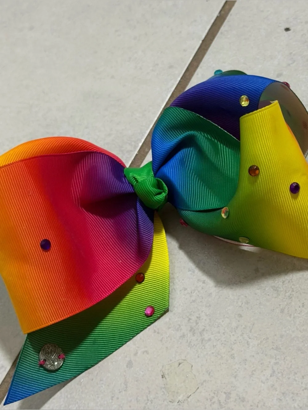 Jojo Siwa Girls Rainbow Kids Hair Bow with‎ Rhinestones Hair Accessories.